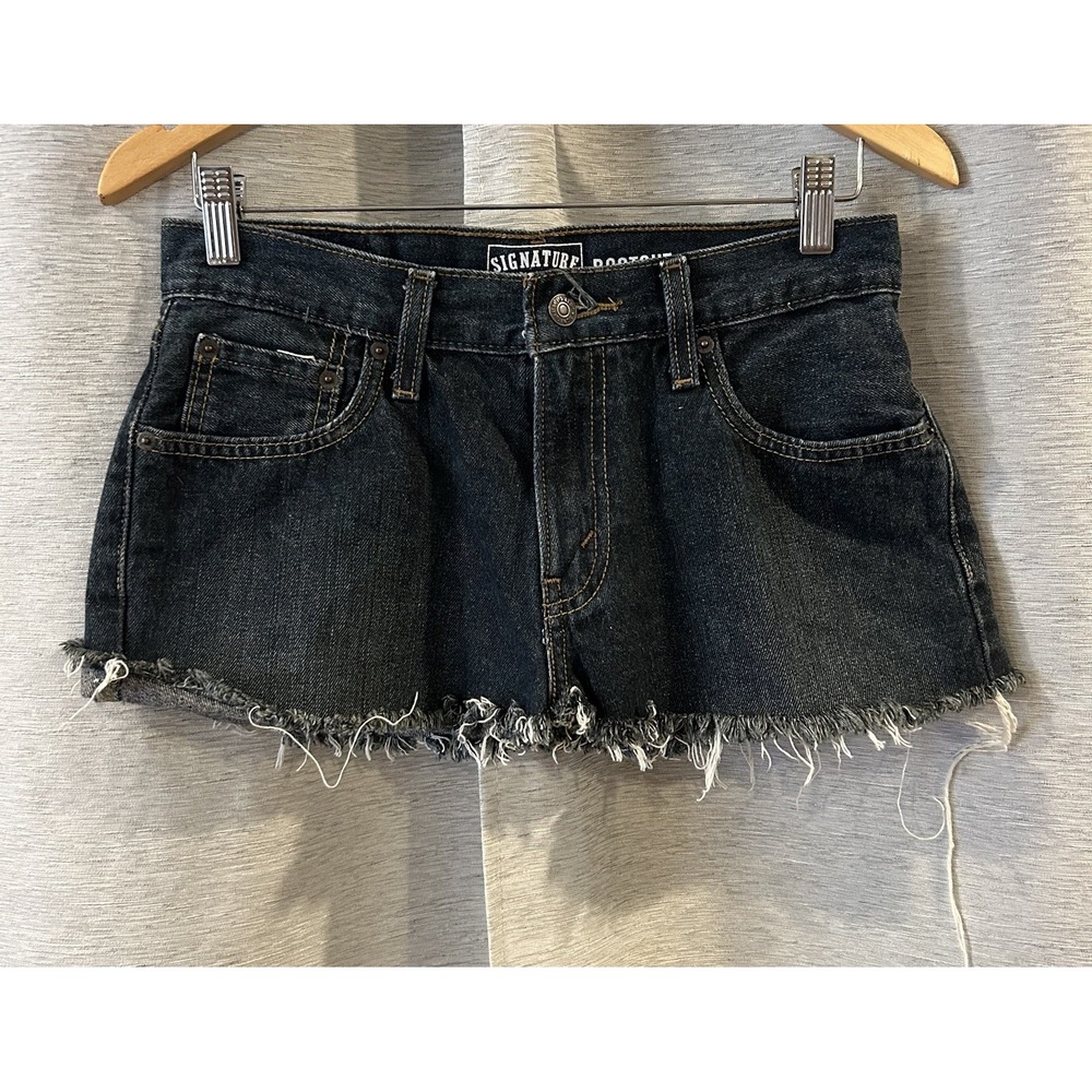 Signature Micro Mini Denim Skirt‎ Repurposed Raw Hem Size 29